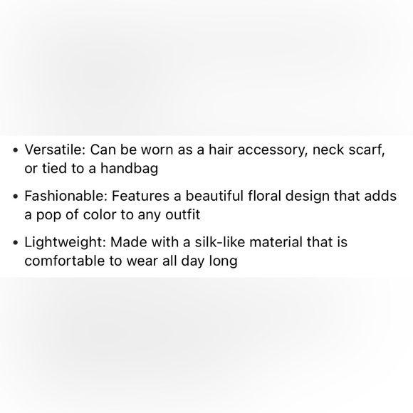 In stock Scarf Women Silky Floral square - Picture 6 of 6